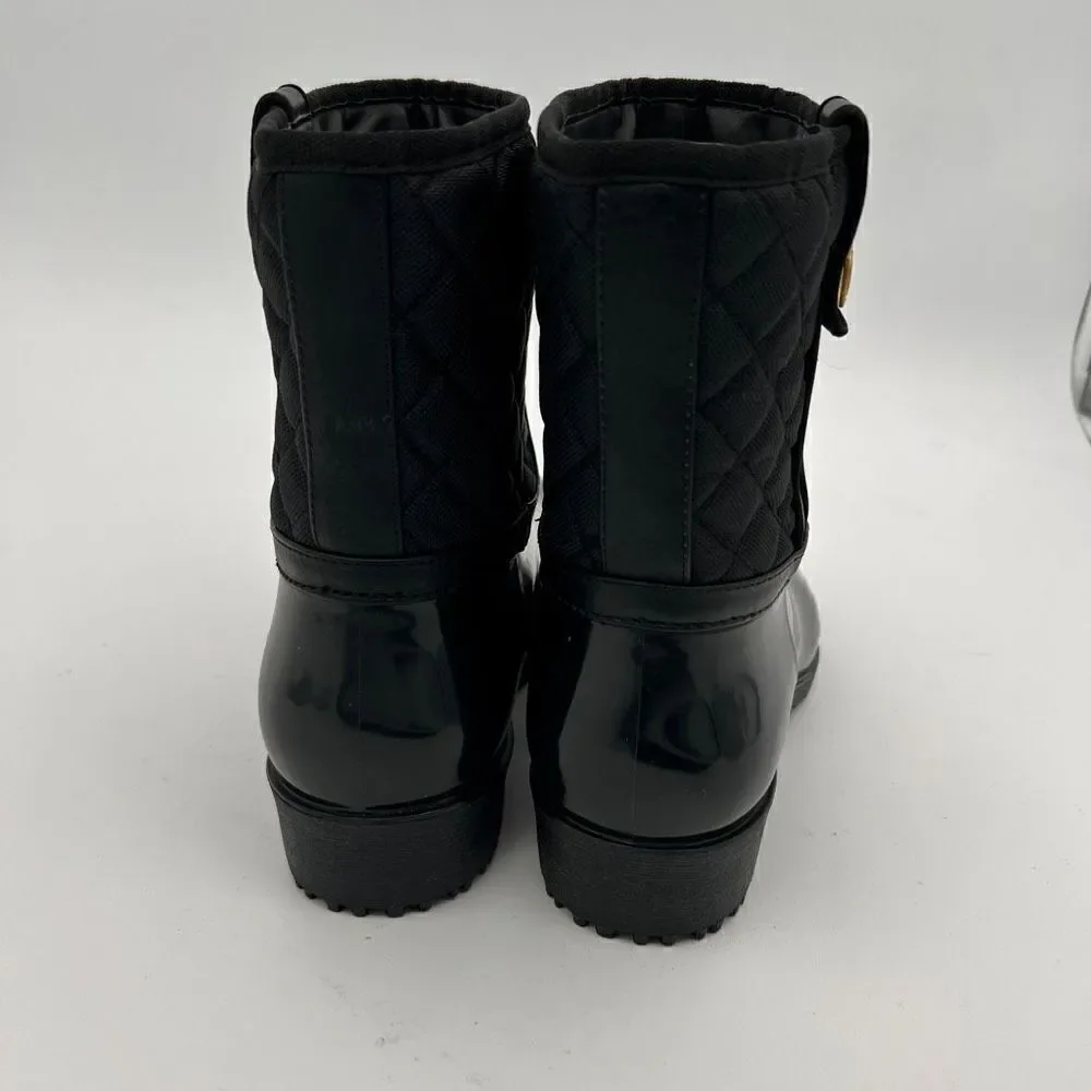 Tommy Hilfiger Shoes Women's Size 7 Black Freza Rain Boots Designer Waterproof